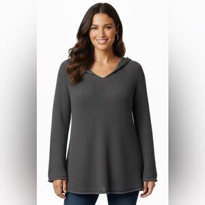 Tommy Bahama Lightweight Wool Long Sleeve Pullover Grey Sweater With Hood XL